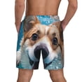 thumbnail image 4 of Goofa Sea Swimming Corgi Printed Men's Swim Trunks Board Shorts Quick Dry Mens Swimming Trunks with Compression Liner,Breathable Fit Hawaii Beach Shorts-XX-Large, 4 of 9
