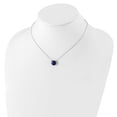 thumbnail image 3 of Sterling Silver Rhodium-plated Round Lapis Cabochon Necklace QG5471, 3 of 3
