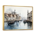 thumbnail image 2 of Designart "Blue Canal City Venice Charcoal" Canals Floater Framed Canvas Wall Art, 2 of 7