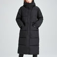 thumbnail image 6 of Women's Puffer Jacket for Winter Plus Size Solid-Color Long-Sleeved Thickened and Fleece Casual Jacket with A Hooded Jacket Hooded Puffer Jacket(Black M), 6 of 9
