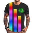 thumbnail image 2 of Yopmin Men's St Patrick's Day T-Shirt Clover Rainbow Summer Cotton T Shirts Holiday Crew Neck Clothes Everyday Wear, 2 of 7