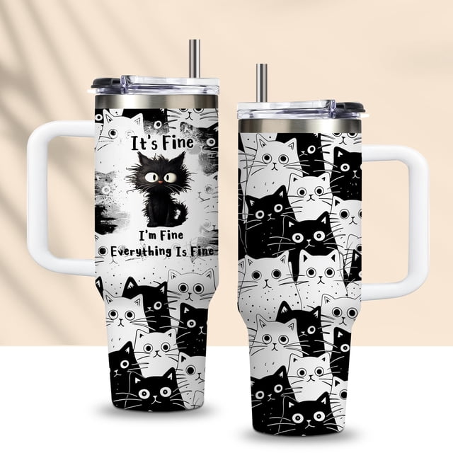Vaso CGMIBAS para gatos Drink Cup, 900 ml, aislante, 30 onzas