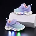 thumbnail image 4 of Fozruso Girls Sneakers For Toddlers Light Up Walking Shoes Non Slip Comfortable Breathable Casual Outdoor Play Shoes For Age 1 6 Breathable Sneakers,Sizes 11(4-4.5 Years), 4 of 5