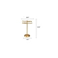 thumbnail image 3 of J&V TEXTILES Classical Steel Towel Rack Holder Stand with 2 Hanging Rings for Bathroom Vanity Countertops - Space Saving Hand Towel Holder Aged Brass, 3 of 5