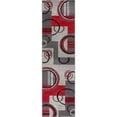 thumbnail image 5 of Infinity Home 600102 20 in. x 7 ft. Ruby Galaxy Waves Runner Rug - Grey & Red, 5 of 5