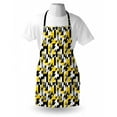 thumbnail image 3 of Yellow and White Apron Geometric Design with Triangles Squares and Houndstooh Inspiration, Unisex Kitchen Bib Apron with Adjustable Neck for Cooking Baking Gardening, Yellow Grey Black, by Ambesonne, 3 of 3