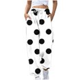 thumbnail image 2 of Dwaogom Women's Cargo Jogger Pants Fashion Blocked Printed Drawstring Pocket Bound Ankle Pants, 2 of 5