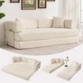 thumbnail image 1 of Gaderth 78.8 Inch Convertible Sofa Bed, 5 In 1 Modular Corduroy Sleeper Sofa with Adjustable Armrests, No Assembly Futon Couch Floor Bed for Small Living Room, Guest Room, Apartment, 1 of 9