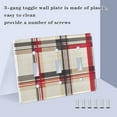 thumbnail image 3 of Yayeee Toggle Light Switch Wall Plate 2-Gang 4.56"x4.48" Decorative Outlet Cover, Red Tartan, 3 of 7