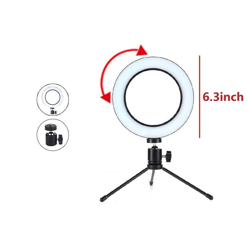 Shooting 10 LED Ring Light with Flexible Tripod & Phone Holder Photography Powerful Tripod for with Ring Light for Live Streaming & YouTube Video 3 Light Modes 10 Brightness Level D01 