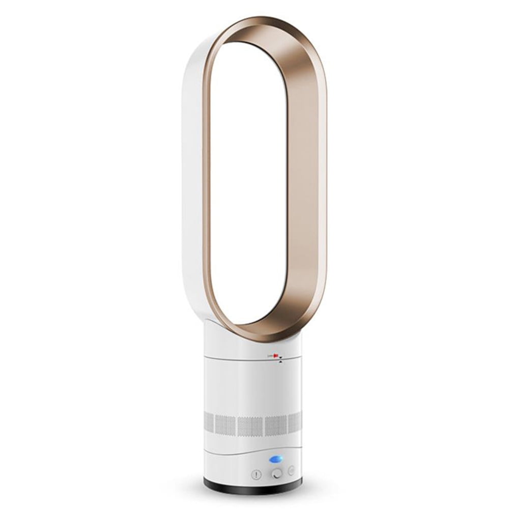 Quiet Bladeless Floor-Standing Fan Low Noise Air Purifing Negative ions Safety Tower Fan Humidifier,Gold Bladeless Fan Air 