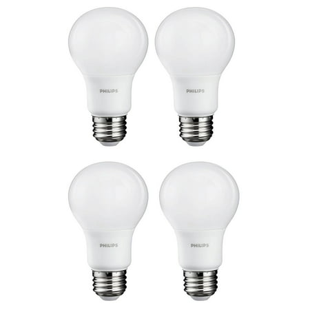Philips 8 Watt A19 60 Watt Replacement 800 Lumen Daylight LED Light Bulb, 4