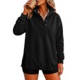 thumbnail image 5 of Dqueduo Womens Oversized Sweatshirts with Snap Button Henley Collar Soft Fleece Pullover Tops Fall Winter Clothes 2026 Cute Fashion Outfits, 5 of 8