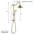 thumbnail image 4 of Boyel Living Wall Mounted Bathroom Shower System 8 in Rainfall Shower Head with Handheld Shower Dual Function Exposed Pipe Integrated Bathroom Luxury Shower Faucet Set(Brushed Gold), 4 of 10