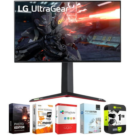 LG 27GN950-B 27 Inch Ultra Gear 4K UHD Nano IPS 1ms 144Hz G-Sync Gaming Monitor Bundle with 1 YR CPS Enhanced Protection Pack