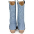 thumbnail image 5 of Ring- Women's Cowboy / Cowgirl Pull On Western Stacked Heel Mid Calf Almond Pointed Toe Boots (Denim Blue, 12), 5 of 6