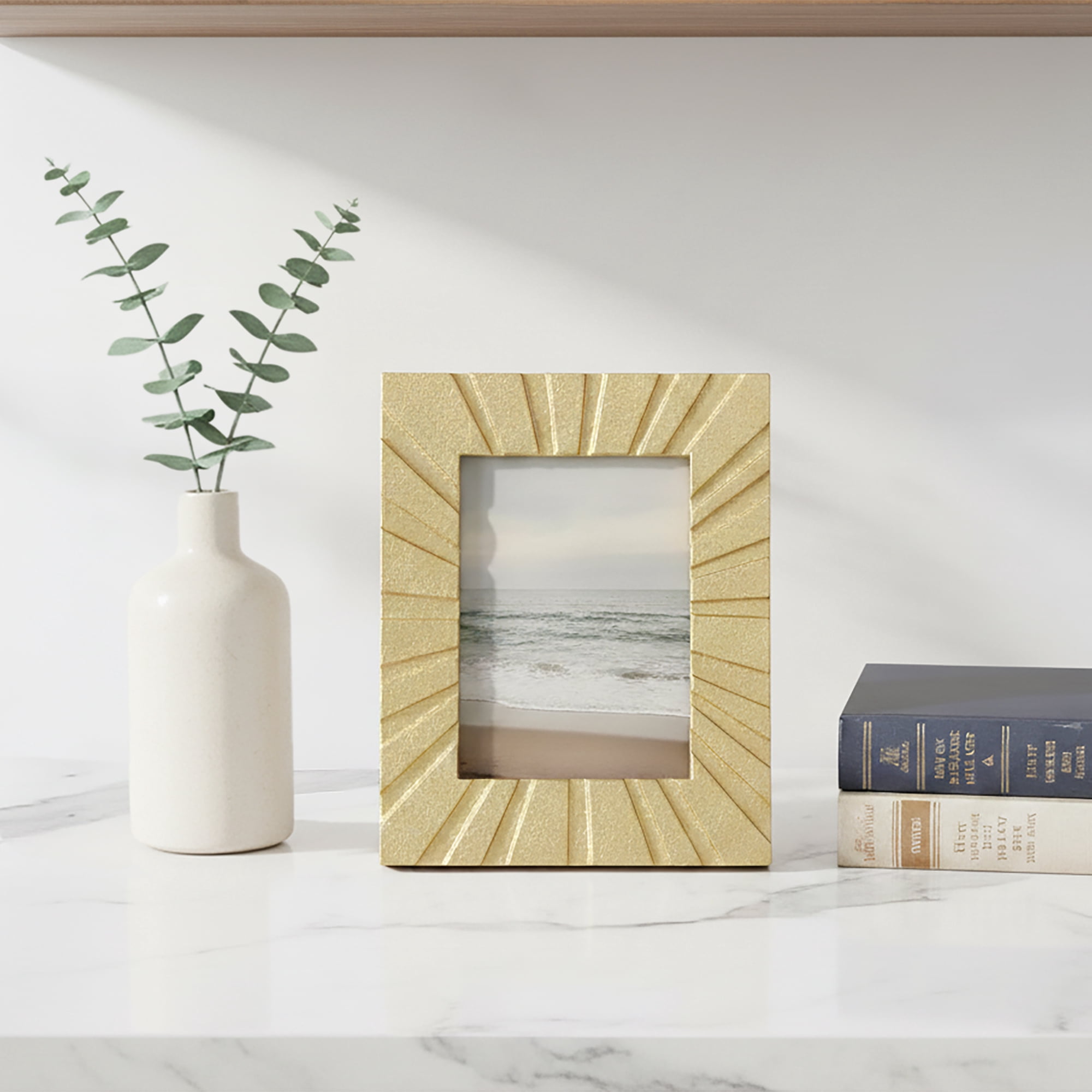 Better Homes & Gardens 4x6 Picture Frame – Gold Cast Radiant Metal Tabletop Photo Frame