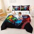 thumbnail image 3 of Erosebridal Boys Gaming Console Full Size Comforter Sets,Gamepad Gamer Baseball Game Bedding Sets For Kids,Reversible 3pcs, 3 of 7