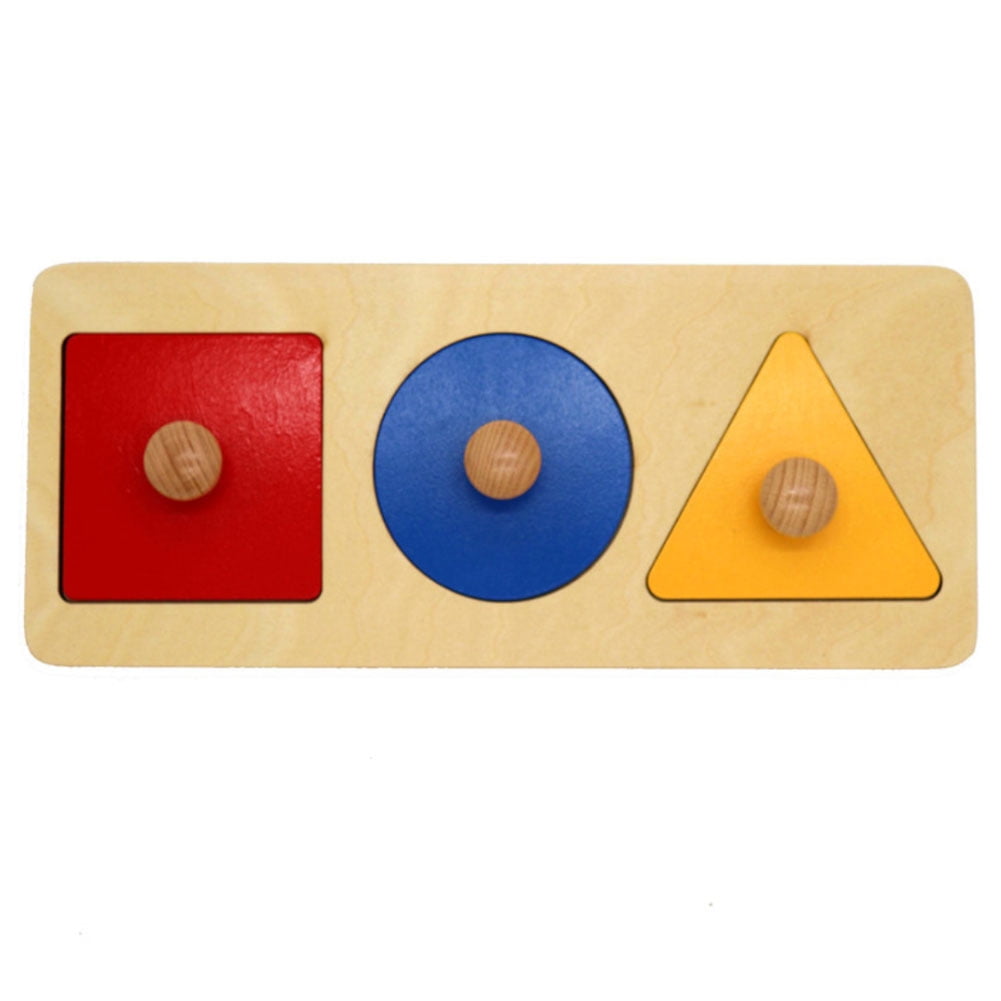 Temacd Wooden Geometric Baby Grasping Panel Board Puzzle Kids Preschool