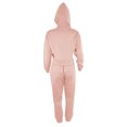 thumbnail image 3 of Gibobby Conjunto de sudadera y pantalones Suéter de terciopelo sólido de moda para mujer, traje informal de dos piezas en invierno(Rosa,M), 3 of 5
