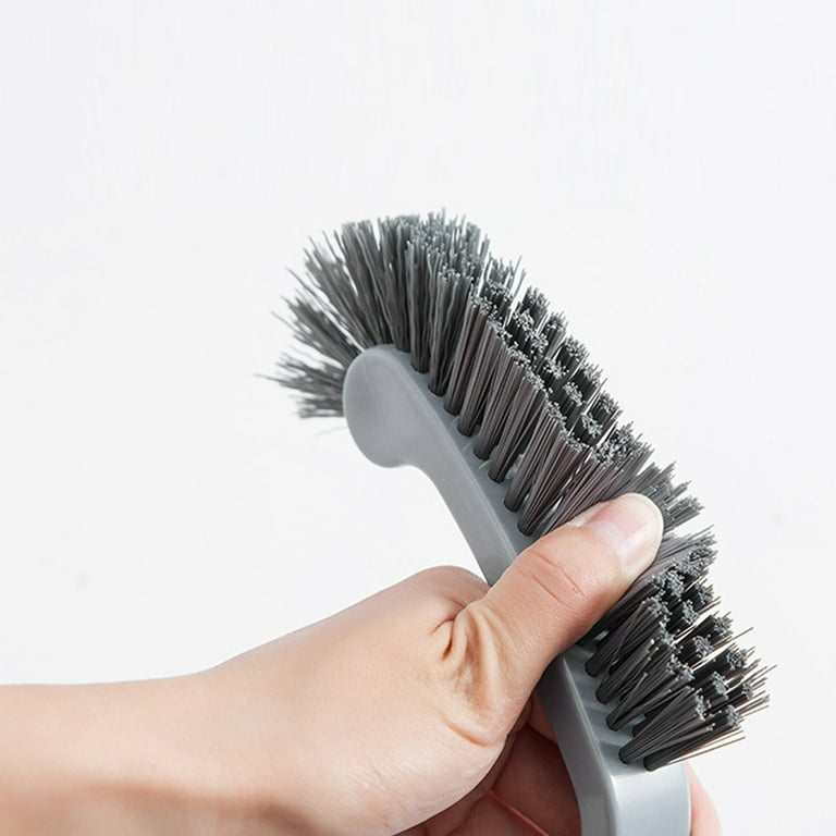 LASHALL Semicircular Plastic Toilet Cleaning Brush Corner Rim Cleaner Bent  Bowl Handle, Gray(Buy 2 Get 1 Free, Ship 3)