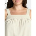 thumbnail image 4 of Time and Tru Women's Linen Blend Tank Top and Shorts Set, 2-Piece, Sizes XS-4X, 4 of 5