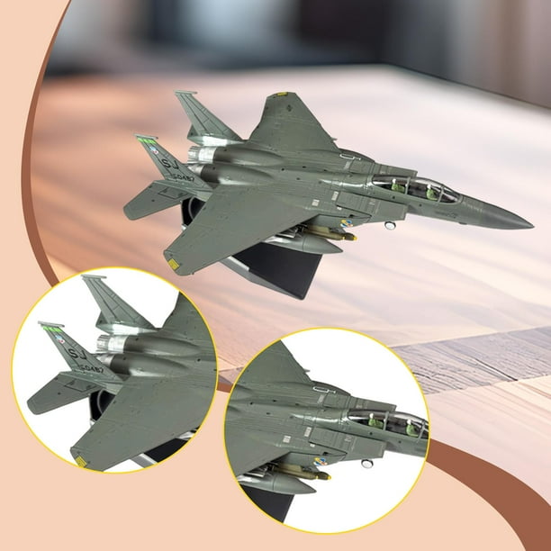 Modelo de caza F-15E a escala 1:100, decoración de mesa, recuerdo coleccionable, modelo de avión simulado para exhibición en gabinete y dormitorio.