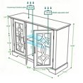 thumbnail image 6 of CQSXDA 48.66 Inch Modern Sideboard Featuring Adjustable Shelf & 3 Tempered Glass Doors - MDF Buffet Cabinet For Home, Dark Oak, 6 of 15