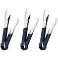 thumbnail image 1 of Serving Tongs 9-Inch Metal Cooking Tongs with Soft Handle, Set of 3 (9 9 9 Inch, Black), 1 of 5