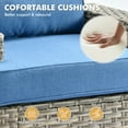 thumbnail image 5 of XIZZI Wicker Patio Furniture 7 Pieces Rattan Outdoor Conversation Set All Weather Modular Sectional Sofa Patio Chair Set with Cushion Ottoman for Porch, Diamond Blue, 5 of 9