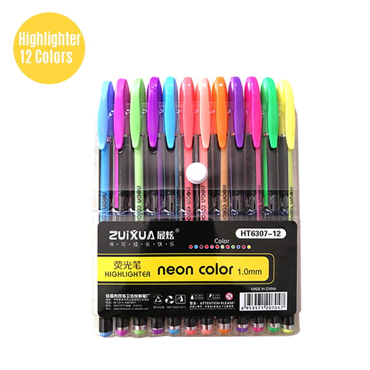 12Pcs/set Multicolor Gel Pen Draw Colored Painting Pens Student School Supplies 