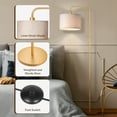 thumbnail image 3 of EDISHINE Modern Arc Gold Floor Lamps for Living Room with Remote, 5CCT, Dimmable, Metal Pole Lamps with Shade for Bedroom, Office, Read Lighting, Bulb Included, 3 of 7