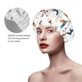 thumbnail image 2 of KLL Various Rooster Pattern Shower Cap & Bath Cap for Women,Reversible Oversized Waterproof Shower Caps for all Hair Lengths,Elastic Reusable Bathing Hair Cap, 2 of 6
