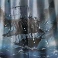 thumbnail image 5 of Orinice Sunken Ship Shower Curtain Sailboat Pirate Nautical Scary Weighted Cloth Fabric Water Resistant Shower Curtain Set with Hooks Decorative,Dark Blue, 36x72, 5 of 7