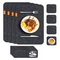 thumbnail image 2 of Juego De Manteles Individuales De Fieltro De 8 Piezas Con Posavasos Y Bolsas Para Utensilios, Tapete De Mesa Resistente Al Calor Para Proteger La Mesa De Comedor, Tapetes, 2 of 8