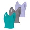 thumbnail image 6 of Hanes CoolDRI Women's Crop Tank with Built-in Shelf Bra, 3-Pack Teal/Graphite/Peri Blue 2XL, 6 of 9