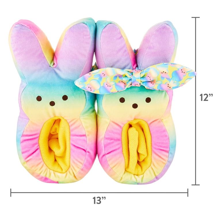 peeps ピープス　ぬいぐるみ　ビックサイズ　レインボーピープス Kids Easter Peeps Plush Bunny Rainbow Slippers (One Size Fits Most