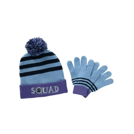 Size one size Girls' Hat and Glove Set with Verbiage, Blue