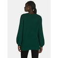 thumbnail image 3 of The Pioneer Woman’s Pointelle V-Neck Sweater, Midweight, Women’s, Sizes XS-XXXL, 3 of 5