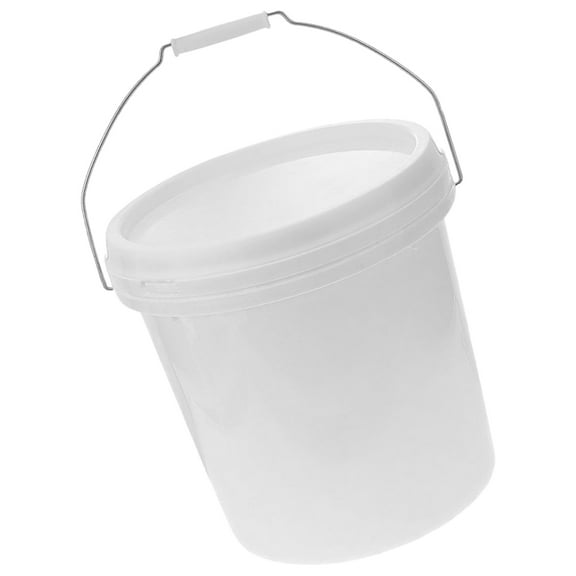 NIAIZEK White Round Bucket with Lid for Storage Multi Functional Thick Plastic