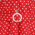 thumbnail image 5 of RUTAYY Children Girls Dress Turndown Collar Polka Dot Open Front Slim Fit Casual Party Wear Comfortable Fashion Vacation Dresses, 5 of 8