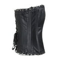 thumbnail image 3 of Dream Apparel Women's Hook & Eye Lambskin Leather Corset Lace up Tops Buckle-up Corset Bustier Steampunk Corset, 3 of 4