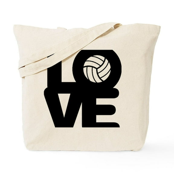 CafePress - Love Volleyball Tote Bag - Unisex Canvas Tote Bag, Beige, 1-Piece