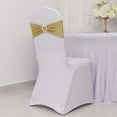 thumbnail image 5 of Efavormart 5 Pack Champagne Shimmer Tinsel Spandex Chair Sashes With Round Silver Rhinestone Chair Buckles - 5"x12", 5 of 11