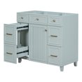 thumbnail image 3 of 36 Inch Storage Bathroom Vanity with Soft Closing Door and Drawers, Modern Freestanding Bathroom Cabinet with Solid Wood Frame, Dressing Cabinet for Bathroom, Cabinet Only, Green, 3 of 6