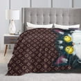 thumbnail image 3 of Flower Print Cat Throw Blanket, Super Soft Anti-Pilling Flannel Bed Blankets, 60"x50", 3 of 8
