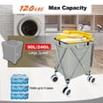 thumbnail image 2 of Wellmax WM99100 Series Folding Shopping Cart with Wheels, Grocery Cart with Removable Canvas with Cover, Lightweight Utility Cart for Groceries and Laundry - Holds up to 120 lbs Gray, 2 of 6