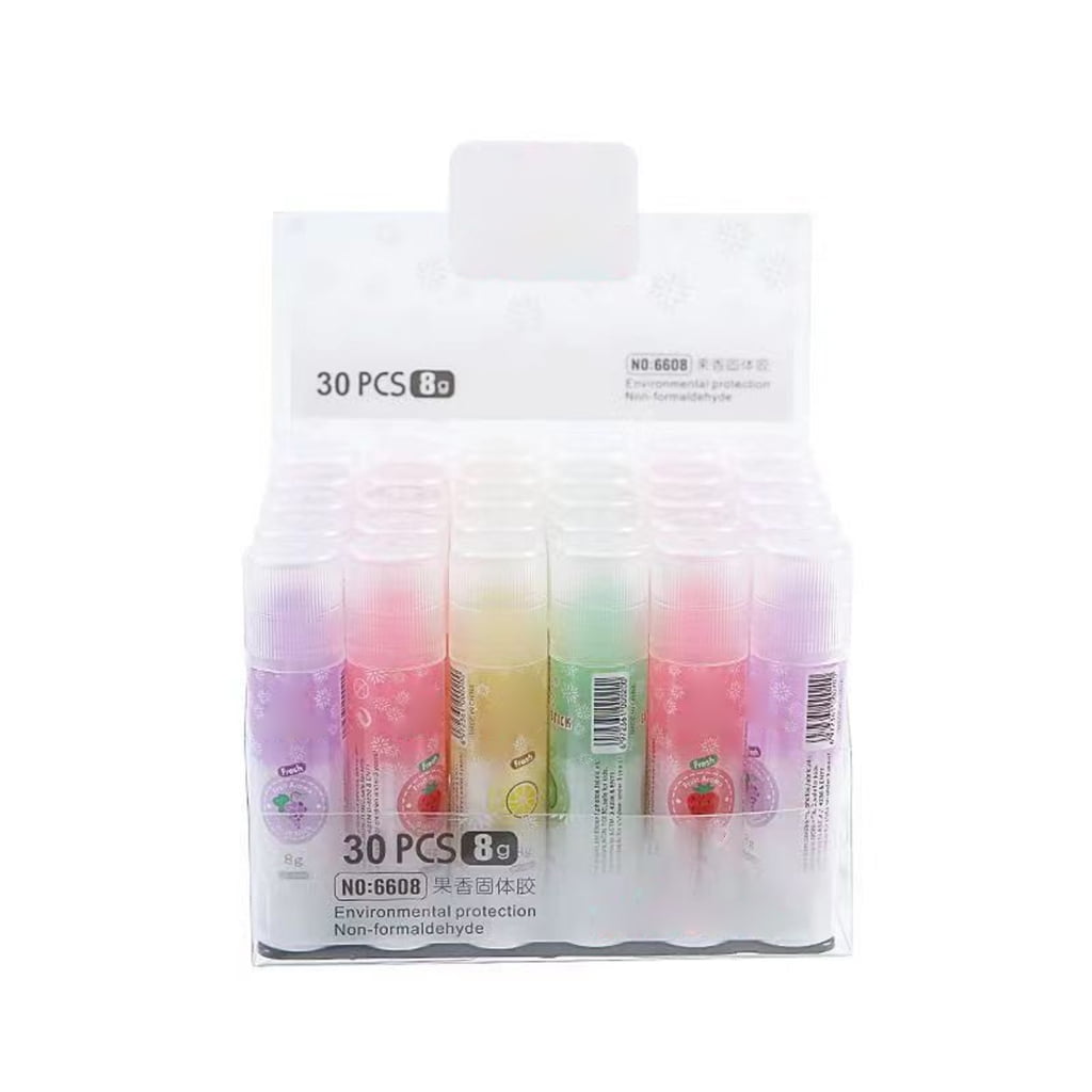 20PCS Colorful Solid Glues Sticks With Fruity Scent Safe Long Last Adhesive For Students Office Supplies 8g
