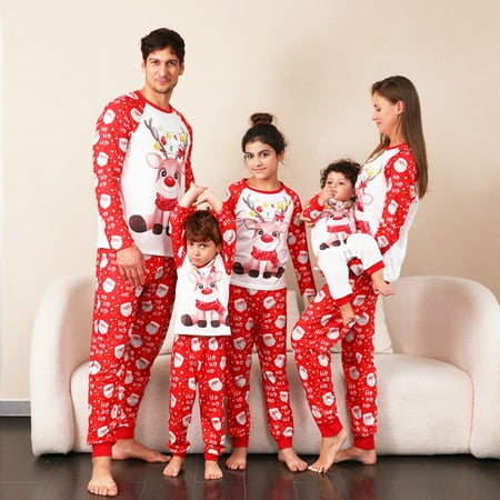 

Xmarks Christmas Pajamas Sets for Family Christmas PJs Holiday Festival Loungewear Printed Christmas Sleepwear Jammies for Men Women Kids Xmas Clothes