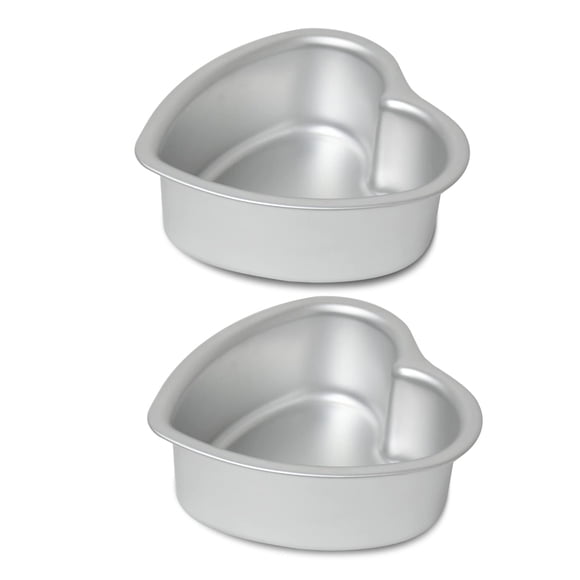 Molde para tartas Kefyixc de aluminio en forma de corazón, 6 x 3 pulgadas, juego de 2